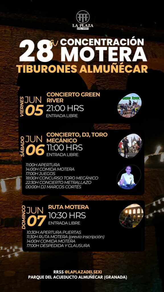 XXVIII CONCENTRACIÓN MOTERA TIBURONES DE ALMUÑECAR, GRANADA 5, 6 Y 7 JUNIO 2026