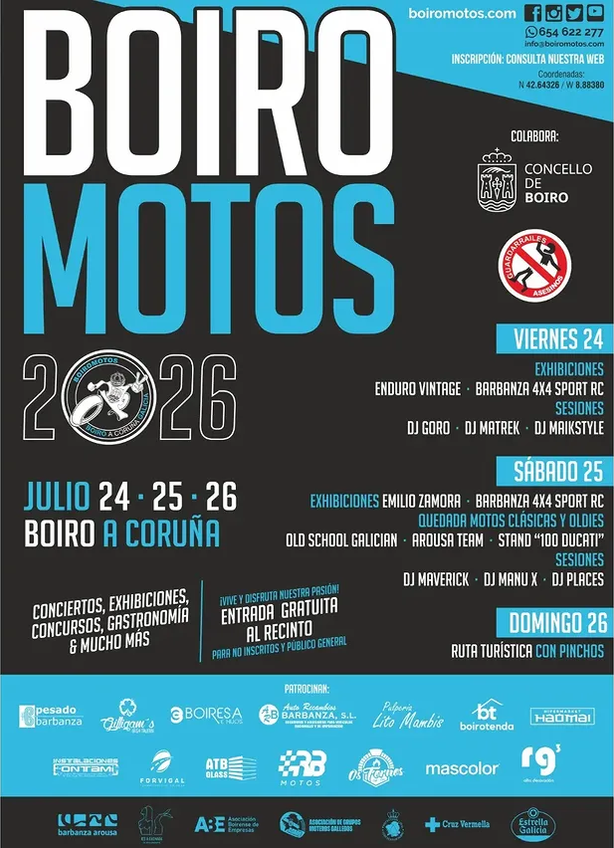 BOIRO MOTOS 2026 24, 25 Y 26 DE JULIO 2026