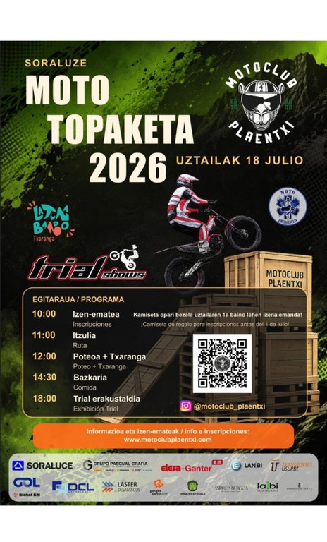 MOTO TOPAKETA 2026, 18 DE JULIO, SORALUZE, GUIPUZKOA