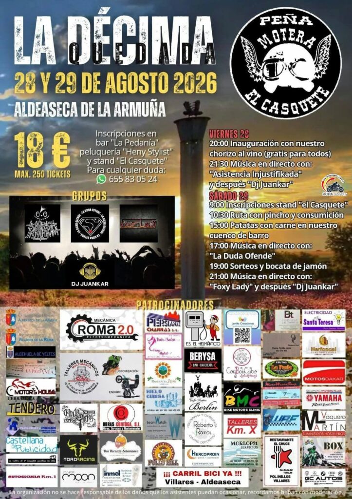 QUEDADA MOTERA ALDEASECA DE LA ARMUÑA  28 Y 29 DE AGOSTO DE 2026, ALDEASECA DE LA ARMUÑA, SALAMANCA