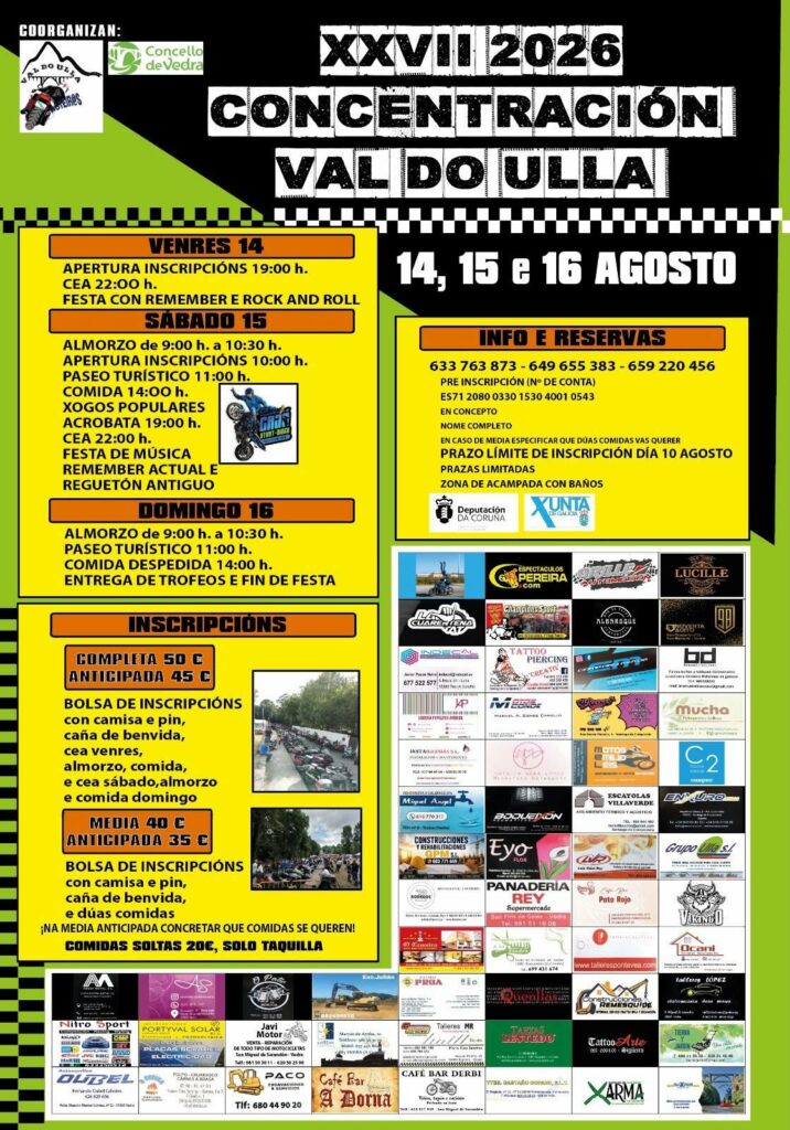 XXVII CONCENTRACIÓN INTERNACIONAL VAL DO ULLA 2026 14, 15 Y 16 AGOSTO