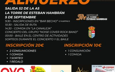 XIII MOTO ALMUERZO 5 SEPTIEMBRE 2026 TOLEDO
