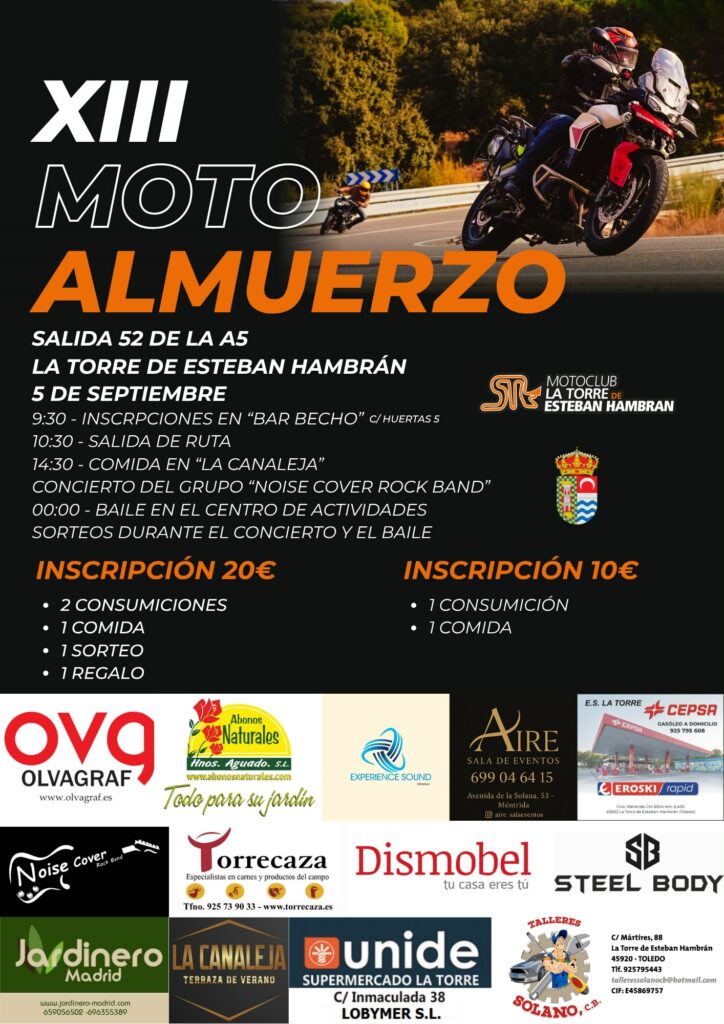 XIII MOTO ALMUERZO 5 SEPTIEMBRE 2026 TOLEDO