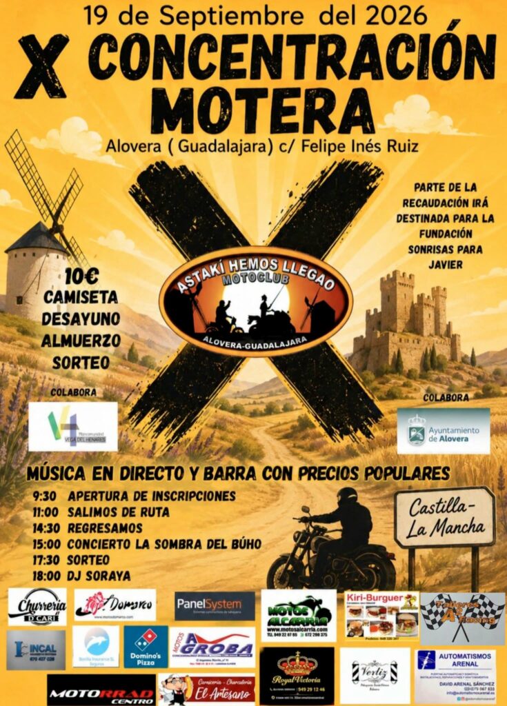 X CONCENTRACIÓN MOTERA ALOVERA 2026  19 SEPTIEMBRE